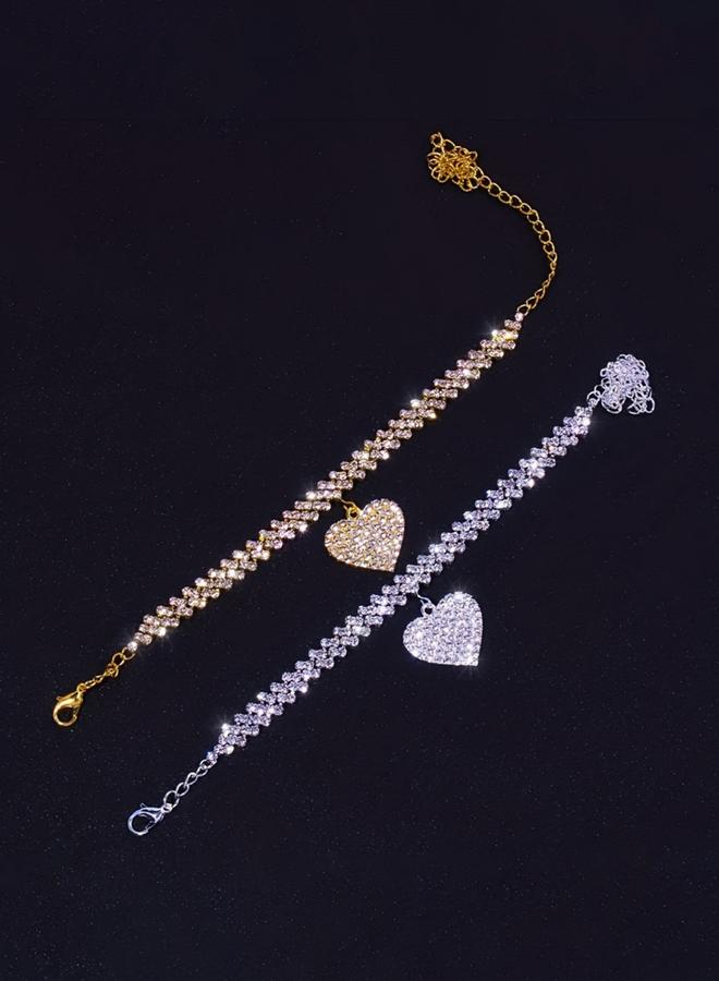 Take Two Women Silver Rhinestone Anklet - Image 3
